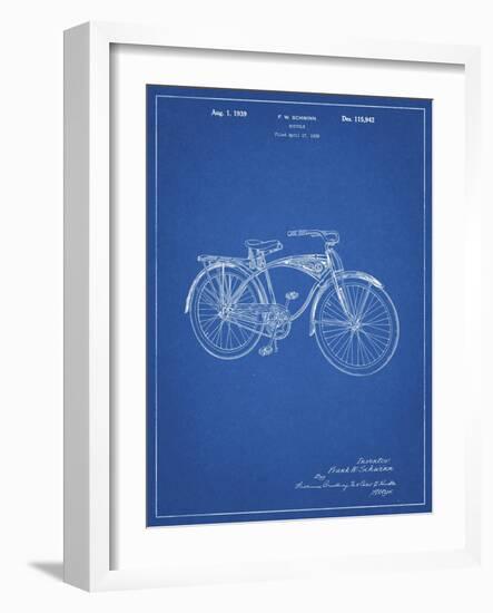 PP446-Blueprint Schwinn 1939 BC117 Bicycle Patent Poster-Cole Borders-Framed Giclee Print