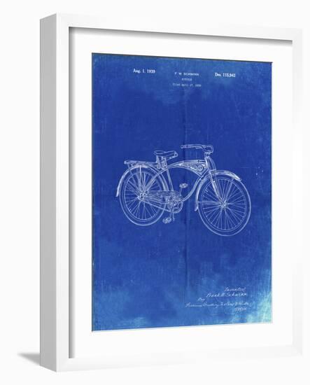 PP446-Faded Blueprint Schwinn 1939 BC117 Bicycle Patent Poster-Cole Borders-Framed Giclee Print