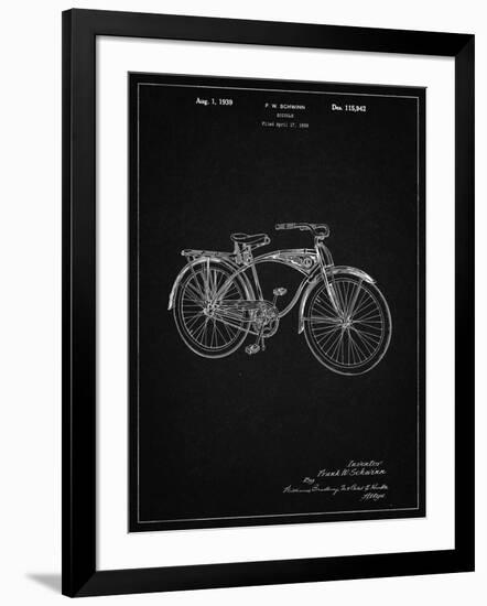 PP446-Vintage Black Schwinn 1939 BC117 Bicycle Patent Poster-Cole Borders-Framed Giclee Print