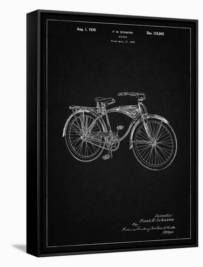 PP446-Vintage Black Schwinn 1939 BC117 Bicycle Patent Poster-Cole Borders-Framed Stretched Canvas