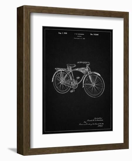 PP446-Vintage Black Schwinn 1939 BC117 Bicycle Patent Poster-Cole Borders-Framed Giclee Print