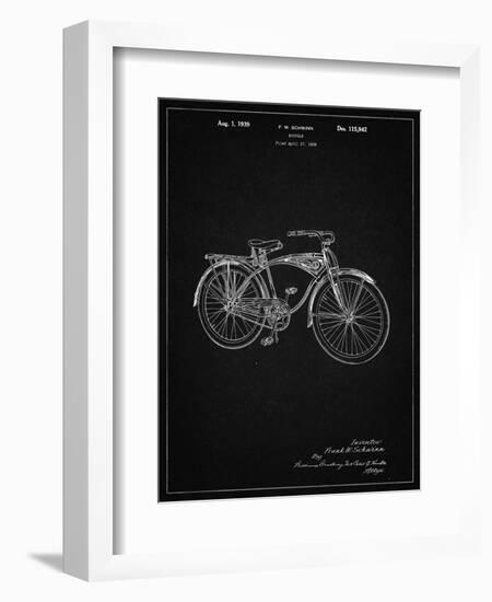 PP446-Vintage Black Schwinn 1939 BC117 Bicycle Patent Poster-Cole Borders-Framed Giclee Print