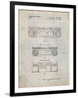 PP448-Antique Grid Parchment Hitachi Boom Box Patent Poster-Cole Borders-Framed Premium Giclee Print