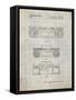 PP448-Antique Grid Parchment Hitachi Boom Box Patent Poster-Cole Borders-Framed Stretched Canvas