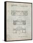 PP448-Antique Grid Parchment Hitachi Boom Box Patent Poster-Cole Borders-Framed Stretched Canvas