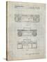 PP448-Antique Grid Parchment Hitachi Boom Box Patent Poster-Cole Borders-Stretched Canvas