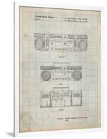 PP448-Antique Grid Parchment Hitachi Boom Box Patent Poster-Cole Borders-Framed Premium Giclee Print