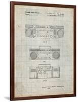 PP448-Antique Grid Parchment Hitachi Boom Box Patent Poster-Cole Borders-Framed Premium Giclee Print