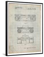 PP448-Antique Grid Parchment Hitachi Boom Box Patent Poster-Cole Borders-Framed Premium Giclee Print