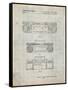 PP448-Antique Grid Parchment Hitachi Boom Box Patent Poster-Cole Borders-Framed Stretched Canvas