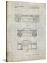 PP448-Antique Grid Parchment Hitachi Boom Box Patent Poster-Cole Borders-Stretched Canvas