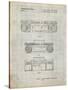 PP448-Antique Grid Parchment Hitachi Boom Box Patent Poster-Cole Borders-Stretched Canvas