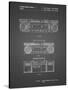 PP448-Black Grid Hitachi Boom Box Patent Poster-Cole Borders-Stretched Canvas