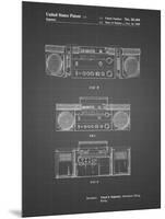 PP448-Black Grid Hitachi Boom Box Patent Poster-Cole Borders-Mounted Premium Giclee Print