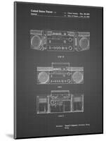 PP448-Black Grid Hitachi Boom Box Patent Poster-Cole Borders-Mounted Giclee Print