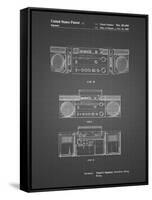 PP448-Black Grid Hitachi Boom Box Patent Poster-Cole Borders-Framed Stretched Canvas