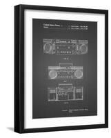PP448-Black Grid Hitachi Boom Box Patent Poster-Cole Borders-Framed Giclee Print