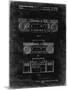 PP448-Black Grunge Hitachi Boom Box Patent Poster-Cole Borders-Mounted Premium Giclee Print
