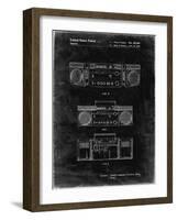 PP448-Black Grunge Hitachi Boom Box Patent Poster-Cole Borders-Framed Giclee Print