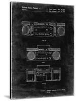 PP448-Black Grunge Hitachi Boom Box Patent Poster-Cole Borders-Stretched Canvas
