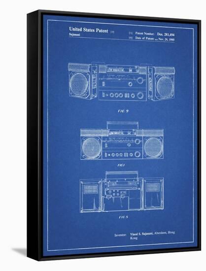 PP448-Blueprint Hitachi Boom Box Patent Poster-Cole Borders-Framed Stretched Canvas