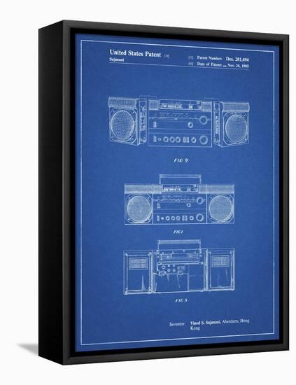 PP448-Blueprint Hitachi Boom Box Patent Poster-Cole Borders-Framed Stretched Canvas