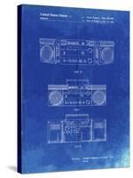 PP448-Faded Blueprint Hitachi Boom Box Patent Poster-Cole Borders-Stretched Canvas