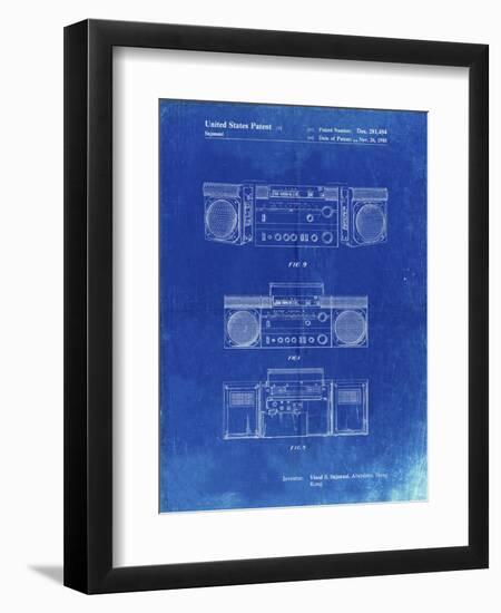 PP448-Faded Blueprint Hitachi Boom Box Patent Poster-Cole Borders-Framed Giclee Print