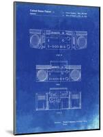 PP448-Faded Blueprint Hitachi Boom Box Patent Poster-Cole Borders-Mounted Giclee Print