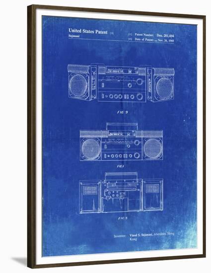 PP448-Faded Blueprint Hitachi Boom Box Patent Poster-Cole Borders-Framed Premium Giclee Print