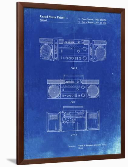 PP448-Faded Blueprint Hitachi Boom Box Patent Poster-Cole Borders-Framed Premium Giclee Print