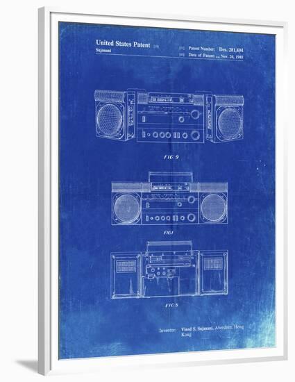 PP448-Faded Blueprint Hitachi Boom Box Patent Poster-Cole Borders-Framed Premium Giclee Print