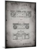 PP448-Faded Grey Hitachi Boom Box Patent Poster-Cole Borders-Mounted Giclee Print
