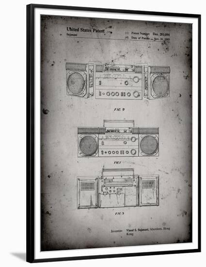 PP448-Faded Grey Hitachi Boom Box Patent Poster-Cole Borders-Framed Premium Giclee Print