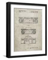 PP448-Sandstone Hitachi Boom Box Patent Poster-Cole Borders-Framed Giclee Print