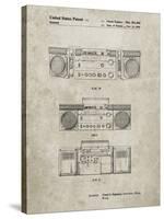 PP448-Sandstone Hitachi Boom Box Patent Poster-Cole Borders-Stretched Canvas