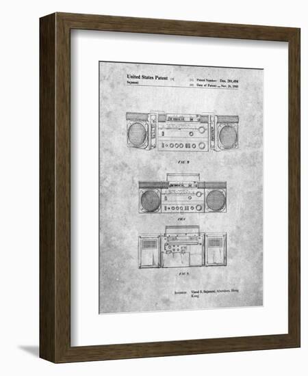 PP448-Slate Hitachi Boom Box Patent Poster-Cole Borders-Framed Premium Giclee Print