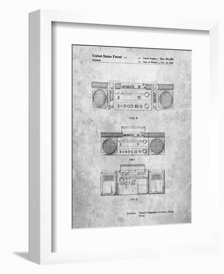 PP448-Slate Hitachi Boom Box Patent Poster-Cole Borders-Framed Premium Giclee Print