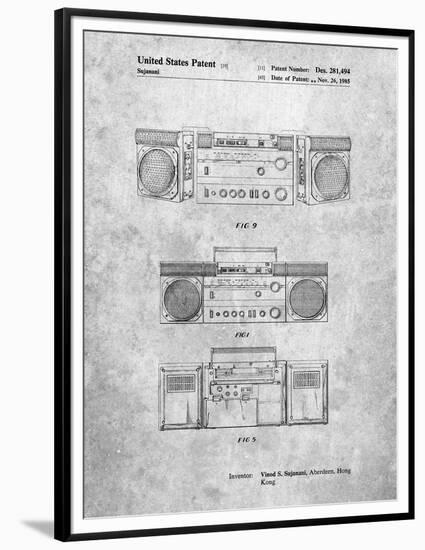 PP448-Slate Hitachi Boom Box Patent Poster-Cole Borders-Framed Premium Giclee Print