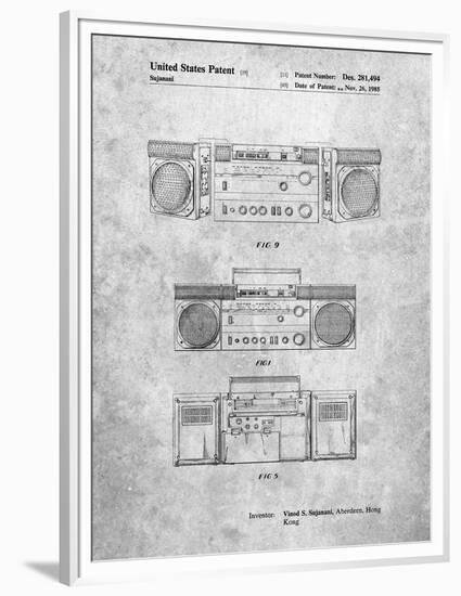 PP448-Slate Hitachi Boom Box Patent Poster-Cole Borders-Framed Premium Giclee Print