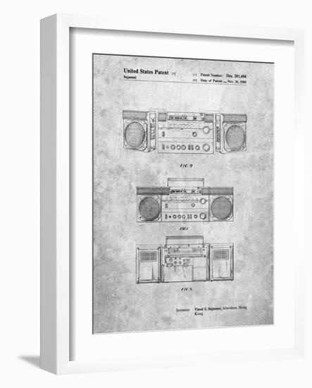 PP448-Slate Hitachi Boom Box Patent Poster-Cole Borders-Framed Giclee Print