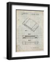 PP451-Antique Grid Parchment Nintendo 64 Game Cartridge Patent Poster-Cole Borders-Framed Premium Giclee Print