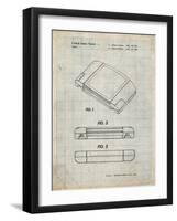 PP451-Antique Grid Parchment Nintendo 64 Game Cartridge Patent Poster-Cole Borders-Framed Giclee Print