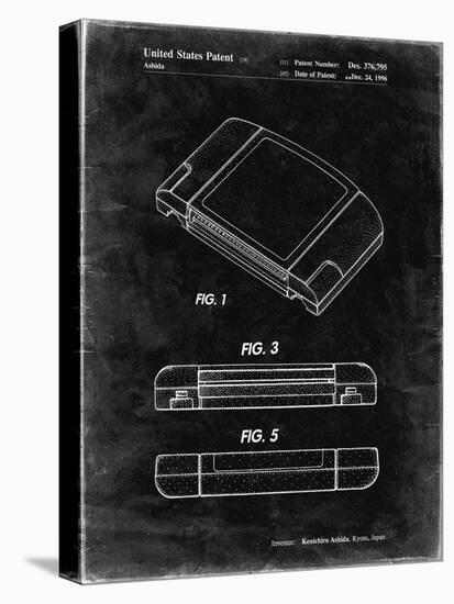 PP451-Black Grunge Nintendo 64 Game Cartridge Patent Poster-Cole Borders-Stretched Canvas