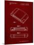 PP451-Burgundy Nintendo 64 Game Cartridge Patent Poster-Cole Borders-Mounted Giclee Print