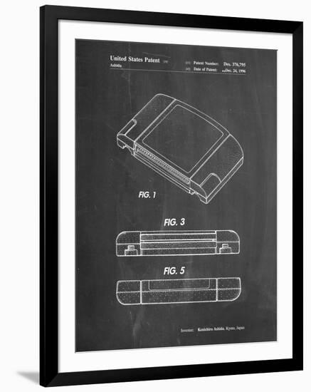 PP451-Chalkboard Nintendo 64 Game Cartridge Patent Poster-Cole Borders-Framed Giclee Print