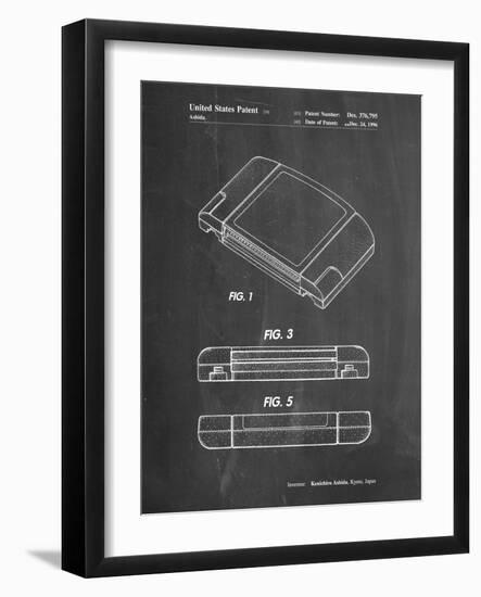 PP451-Chalkboard Nintendo 64 Game Cartridge Patent Poster-Cole Borders-Framed Giclee Print