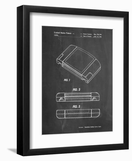 PP451-Chalkboard Nintendo 64 Game Cartridge Patent Poster-Cole Borders-Framed Premium Giclee Print