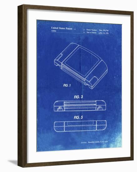 PP451-Faded Blueprint Nintendo 64 Game Cartridge Patent Poster-Cole Borders-Framed Giclee Print