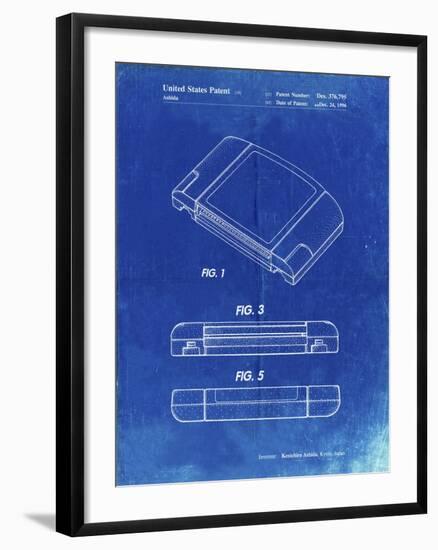 PP451-Faded Blueprint Nintendo 64 Game Cartridge Patent Poster-Cole Borders-Framed Giclee Print